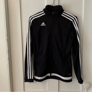 Adidas women Black Performance Jacket with White Stripes